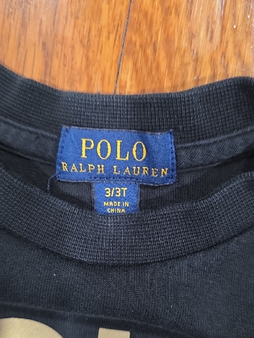 NWOT Polo by Ralph Lauren Black Sweatshirt with Gold Logo Size 3/3T - Picture 3 of 7